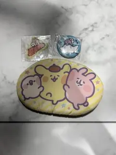 カナヘイ×サンリオポーチ セブンイレブン当りくじ 缶バッジ＆ステッカーセット