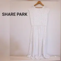 SHAKE PARK/シェアパーク ドットロングワンピース 白