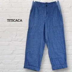 チチカカ TITICACA デニム ワイドパンツ イージーパンツ Mのサムネイル