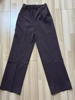 グレイル　センタープレスストレートパンツ[ai06] ブラウンXSサイズ