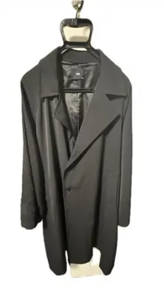 HARE ブラック ロングコート ウエストベルト付き