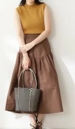 コットンナイロンフレアマキシスカート N. ナチュラルビューティーベーシック　Ｍ