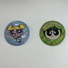 パワーパフ ガールズ 刺繍缶バッジビスケット