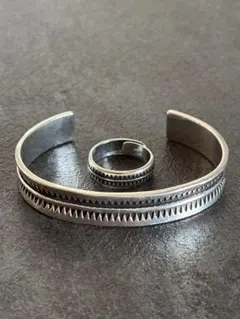 バングル リングセット　インディアン ブレスレット ナバホ 2点セット