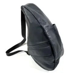 ヘルシーバックバッグ ショルダーバッグ レザー ネイビー