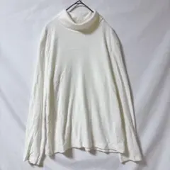 UNIQLO ヒートテックフリースタートルネックT オフホワイト 無地