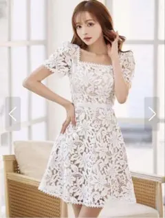 ビ*カ様 セルフポートレイト ワンピース レース 白 UK8 未使用 Lace SELF PORTRAIT - Paris購入☺︎レースワンピースの通販 by s☺︎'s