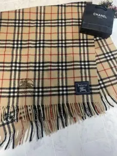 美品☆バーバリーBurberry ウール  マフラー　大判ストール