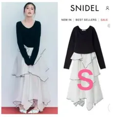 完売色♥️新作新品✨ SNIDEL シアーイレヘムニットコンビワンピース