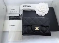 美品　シャネル　CHANEL 財布　三つ折り財布　ミニウォレット　マトラッセ