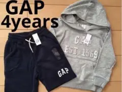 gap 新品　タグ付　105cm 4years ロゴパーカー ショートパンツ