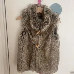 ZARA GIRLS ファーベスト ブラウン系