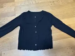 GU リブ編み ブラック 長袖 カーディガン