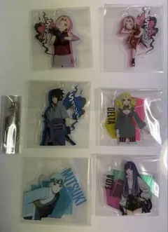 NARUTO＆BORUTO　やわらかクリアキーホルダー　6点セット