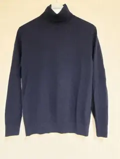 UNIQLO メリノウール タートルネックセーター メンズ M ネイビー