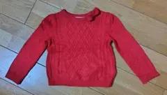 H&M エイチアンドエム ケーブル編みニット 90cm 赤