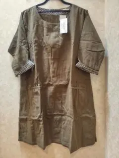 【新品タグ】綿100% コットン チュニック ワンピース 部屋着 ルームウェアのサムネイル