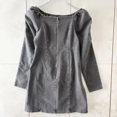 MAJESTIC LEGON フロントジップ デニムワンピース パフスリーブMのサムネイル