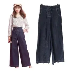 未使用タグ付き ウィルセレクション デニムハイウエストバギーパンツ