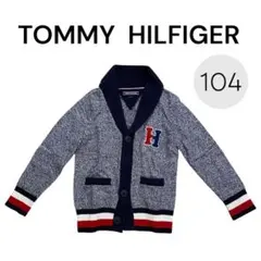 【冬物セール】TOMMY HILFIGER カーディガン 104 赤 紺 白 H