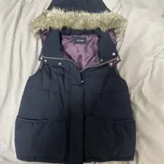 【y2k】ダウンベスト　フーディー　00s ファー付き　短丈　ショート丈2way archive 00s y2k fur down vest shell down jacketお兄系 ファー付き