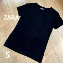 ZARA MAN ヘンリーネック Tシャツ ブラック Sサイズのサムネイル