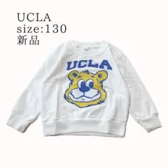 新品 UCLA ベアプリント 長袖Tシャツ 130 ホワイト カレッジ