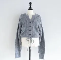 SeaRoomLynn STARDUSTニットスキッパーカーデ　グレー