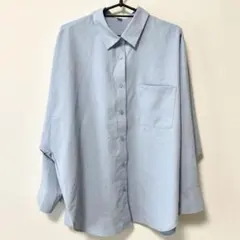 GU（ジーユー）オーバーサイズ 長袖シャツ ライトブルー XL