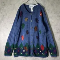 ヴィンテージ ハンドニット カーディガン ブロンズボタン