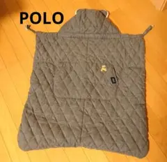 美品‼️ POLO 抱っこ紐防寒ケープ 耳つき グレー ベビーカー にも！