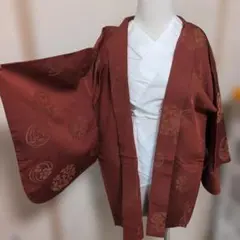 えんじ色 花丸紋 羽織