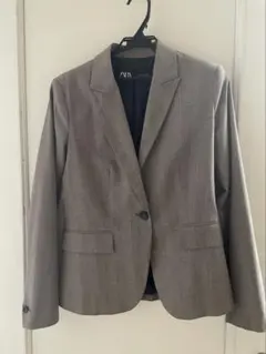 ZARA グレー系チェック ブレザー サイズ36