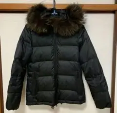 INED ブラック ダウンジャケット ファー付き　黒　7号