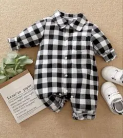 チェックロンパース