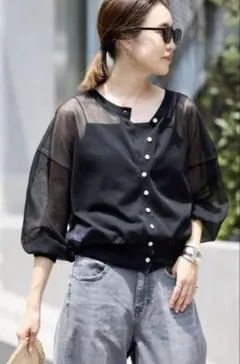 タグなし　未使用　シアーラミーカーディガン