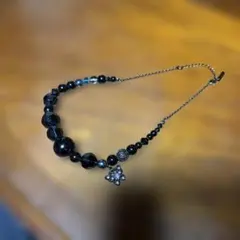 アナスイ ネックレス 蝶、黒、ビーズ、ゴシック