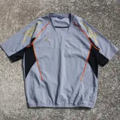 asics ロゴ刺繍 袖プリント 古着 半袖ウェア