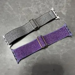 Apple Watch 44mm バンド 紫とシルバーセット