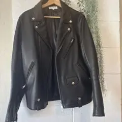 BEAUTY & YOUTH ブラック レザーダブルライダースジャケット XL