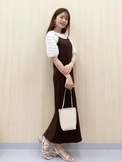 GU ジーユー　リブキャミソールワンピース　M