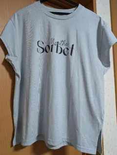 お値下げ中！ルノンキュール　ライトブルー プリント Tシャツ 半袖のサムネイル