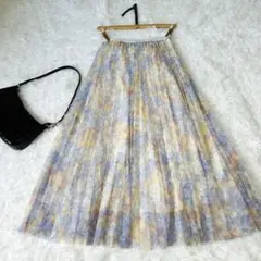 【Couture Broch/クチュールブローチ】花柄チュールプリーツスカート