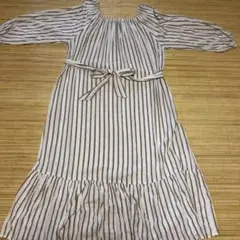 ストライプ　ロングワンピース　長袖　M〜L h&m ザラ　マウジー　ユニクロ