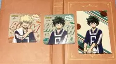 は*可様 僕のヒーローアカデミア　極楽湯特典コースター　緑谷出久　爆豪勝己　かっ