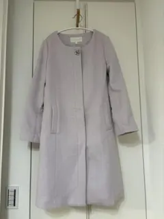 【値下げ】PROPORTION 薄紫 ファー付きロングコート 3