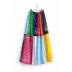 SALL!! バンダナ　パッチワーク　ロングスカート　Aライン