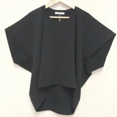 (新品未使用)　ブラック　オーバーサイズトップス　ショートカットプルオーバーのサムネイル