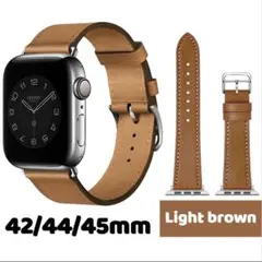 42/44/45mm Apple Watch バンド 本革 ライトブラウン