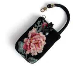 FEILER フェイラー 花柄 刺繍 タオル地 携帯用ポーチ マルチ ミニポーチ
